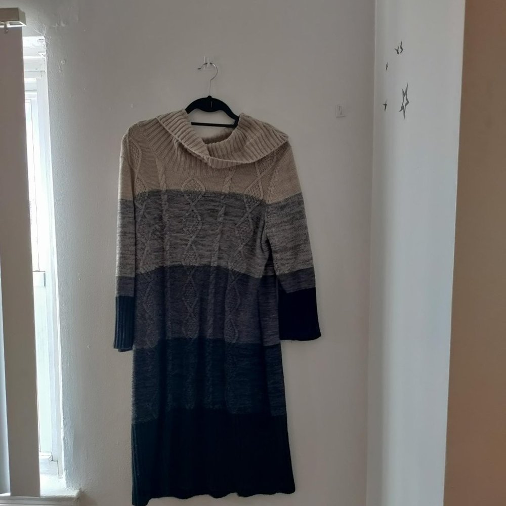 1X Gray Ombre Sweater Dress